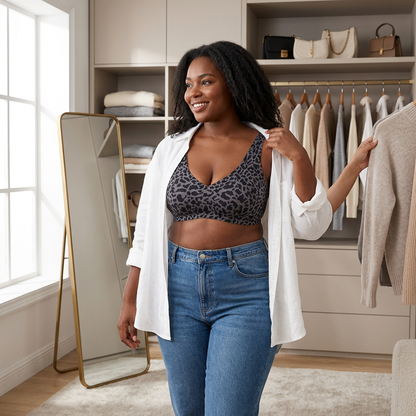 Leopard Seamless Push-Up Bra