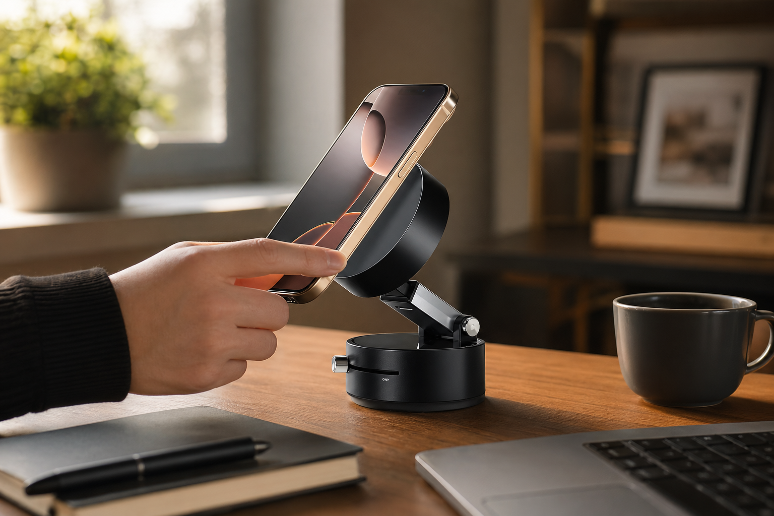 Magnetic Vacuum Car Phone Stand